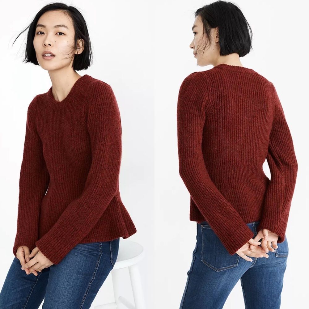 MADEWELL SZ MD Peplum Pullover Sweater